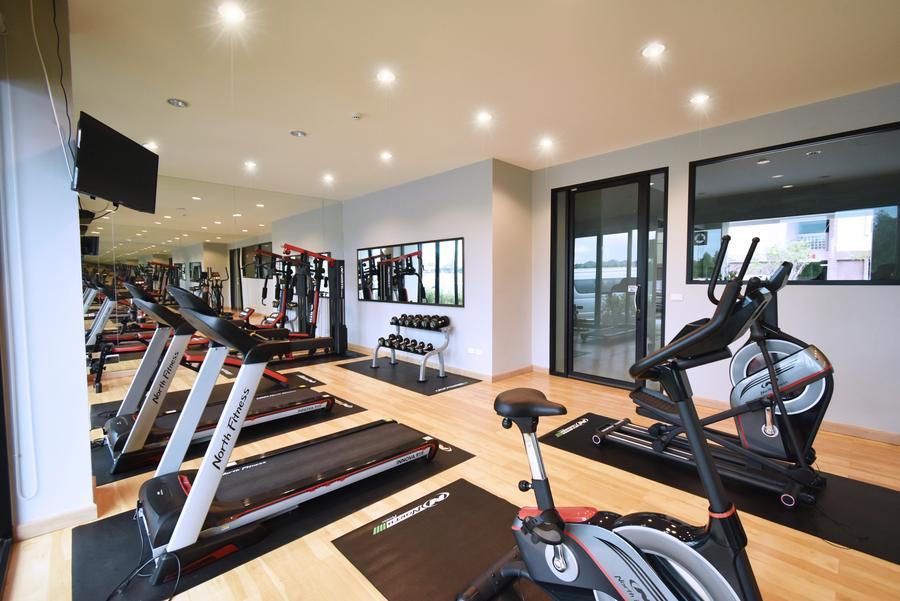 Fitness room with treadmills and an exercise bike